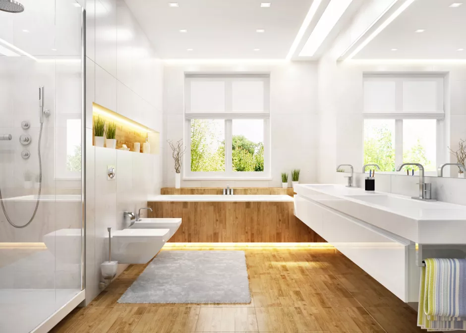 Das Badezimmer: Tageslicht und künstliche Lichtquellen einbauen