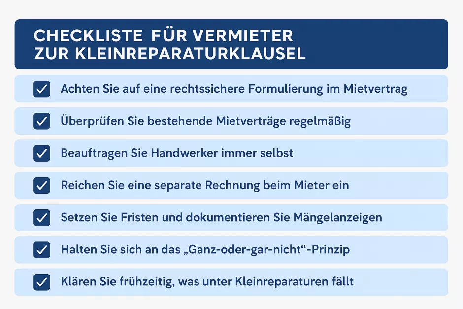 Checkliste für Vermieter