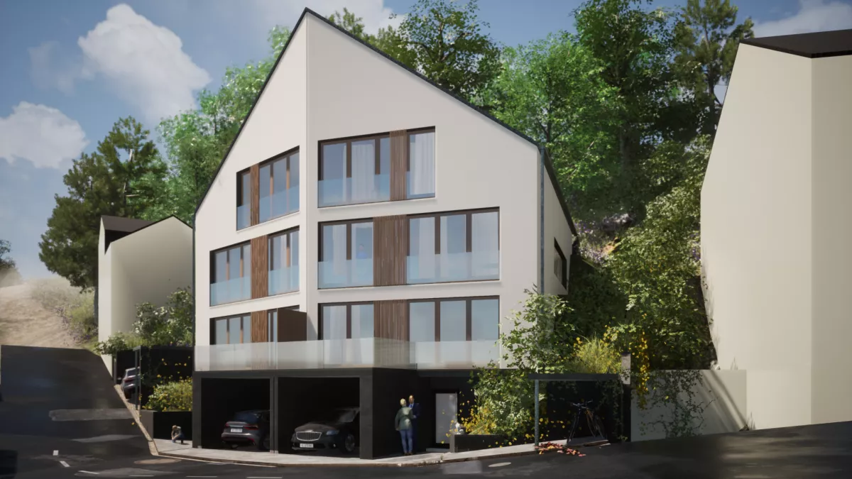 Neubau Doppelhaus Aichtal - Ansicht