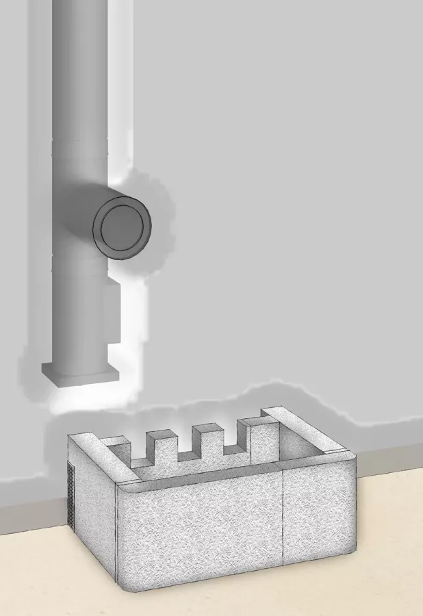 1. Schritt beim Bau eines Kachelgrundofens: Sockel setzen