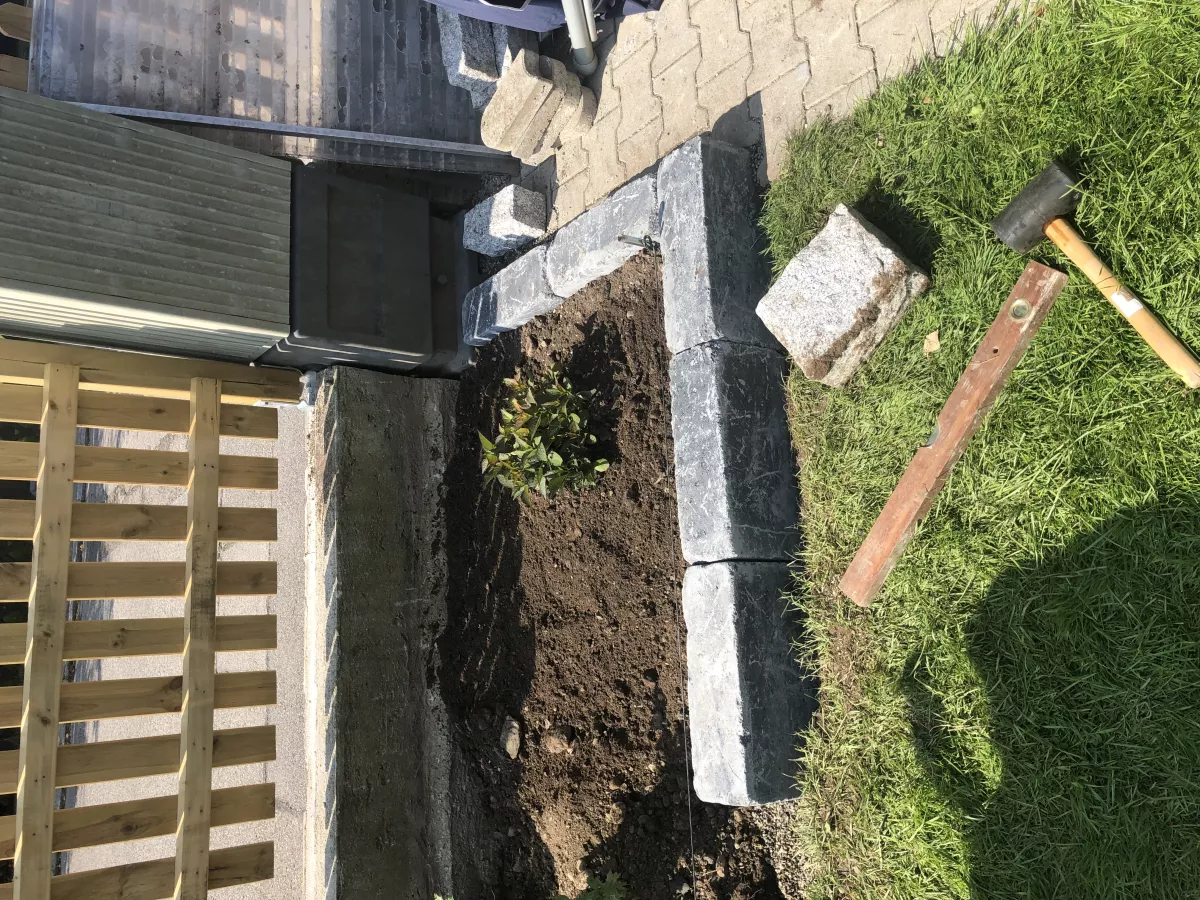 Gartengestaltung durch Hecke entfernen, Beet anlegen und Zaun errichten