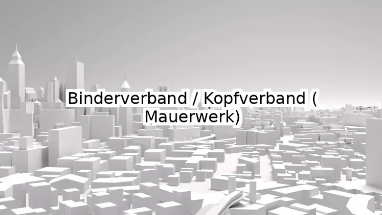Binderverband / Kopfverband (Mauerwerk)